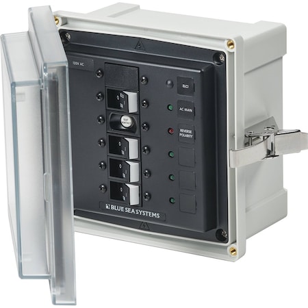 Blue Sea Systems Blue Sea - SMS Panel Enclosure w/ELCI 30A & 3 Branch 15A - 120V AC 3128